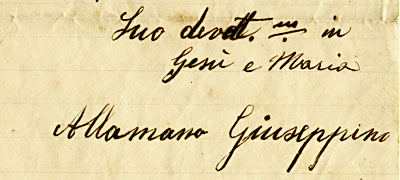 La firma del Beato Allamano